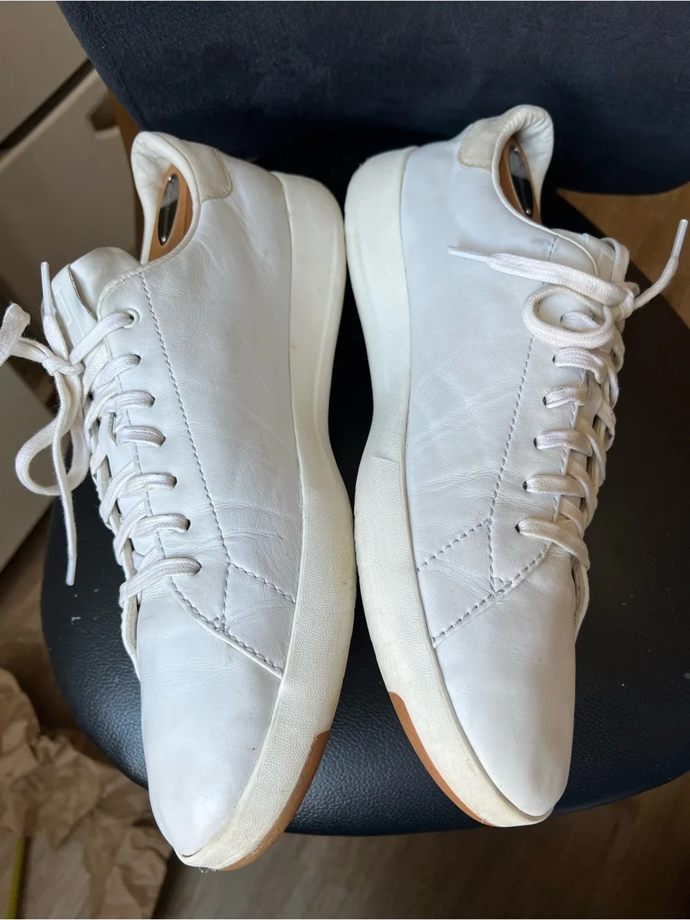 Men’s Cole Haan White Leather Lace-Up Sneakers GrandSeries EUC